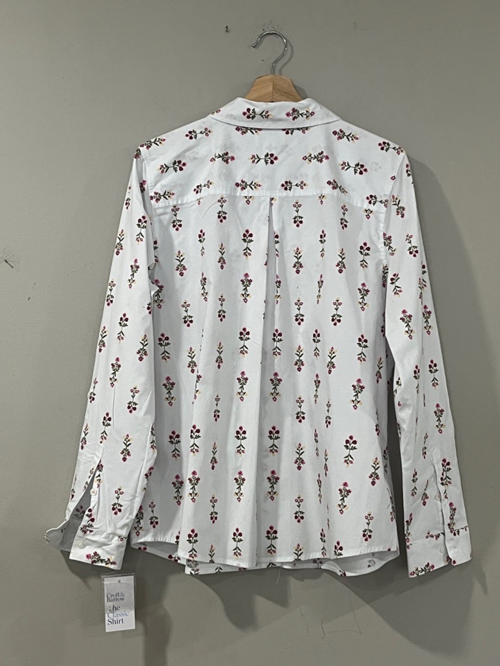 croft & barrow White Button Shirt with Pink and Green Floral Print - Picture 7 of 10